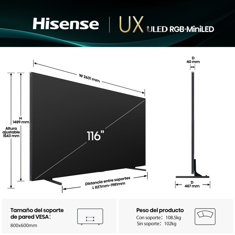 Televisor MiniLED ULED Hisense 116UXQ