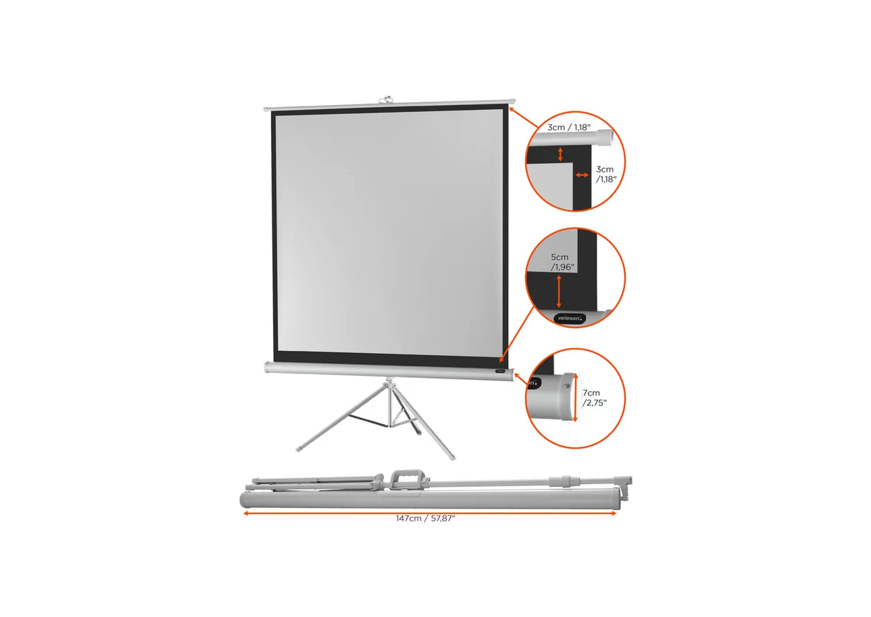 Celexon Pantalla de Trípode Economy Edición Blanca 1:1