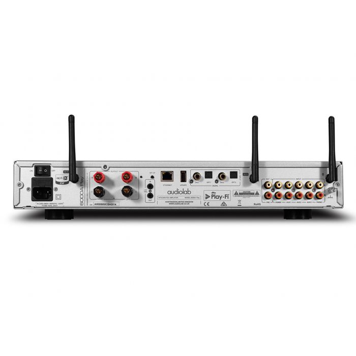 Receptor Estereo Digital Audiolab 6000A Play blanco vista trasera
